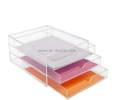 Custom acrylic cosmetics tool storage box with drawers DBS-1390