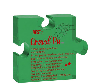 Custom acrylic best grandpa puzzle gift block AB-428