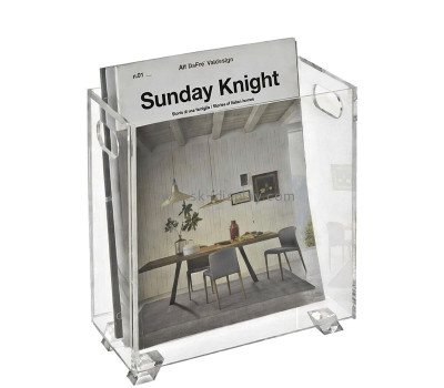 Custom acrylic office desk magazine holder with handles BD-1295