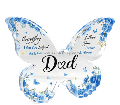 Custom acrylic butterfly shaped gift block for Dad CA-234