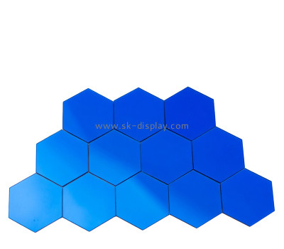 Custom acrylic wall 3D hexagon room art decor mirror stickers MA-236