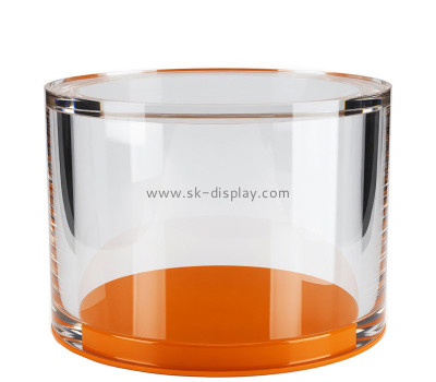 Custom acrylic round cylinder showcase DBS-1400