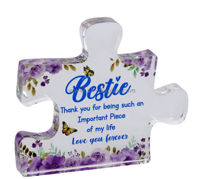 Custom acrylic puzzle shaped gift block CA-239