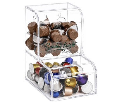 Custom acrylic wall K-cup dispenser bin FD-603