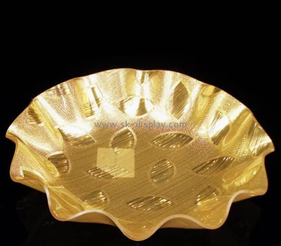 Custom gold round acrylic fruits candy tray STS-331