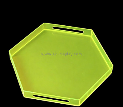Custom hexagon acrylic serving tray STS-333