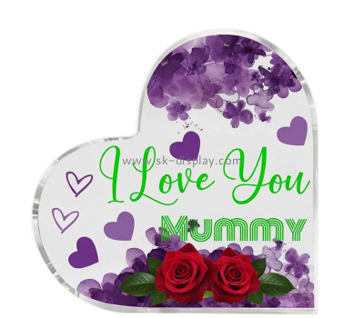 Custom acrylic heart shaped gift block AB-436