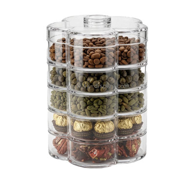 Custom flower shape acrylic nut candy organizer box FD-608
