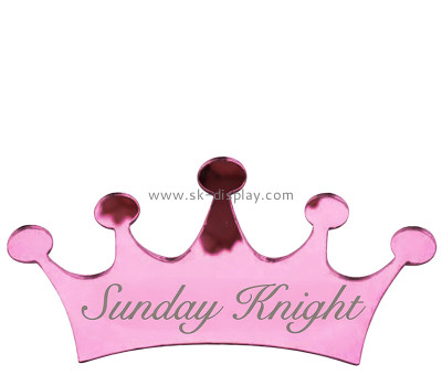 Custom acrylic wall 3D crown shaped mirror stickers MA-245