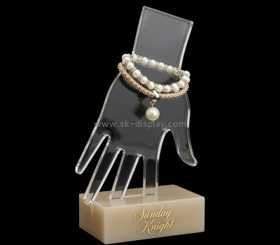 Custom acrylic hand form bracelet display stand with base JD-370