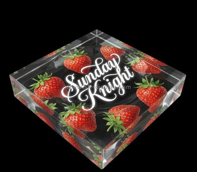 Custom acrylic catchall candy strawberry printing block tray STS-340