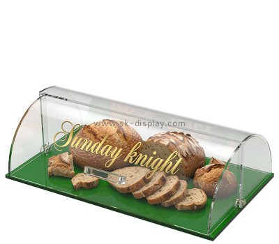 Custom acrylic bread display case with curved lid DBS-1411