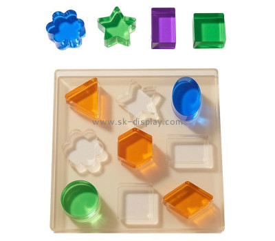 Custom acrylic blocks puzzle for kids with holder tray AB-445