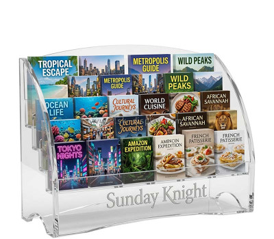 Custom acrylic counter standing multi pockets flyer holders BD-1313