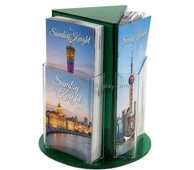 Custom acrylic 3 sided rotating literature holders BD-1314