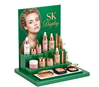 Custom acrylic 3 tiers skincare beauty display stand CO-917