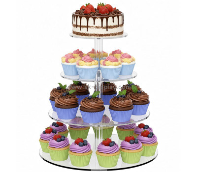 Custom acrylic 4 tier round cake display stand tower FD-614