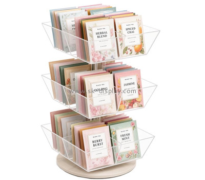 Custom acrylic 3 tiers multi dividers tea bag stand holder FD-616