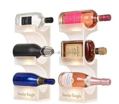 Custom acrylic unique wine bottle LED holder rack WD-347