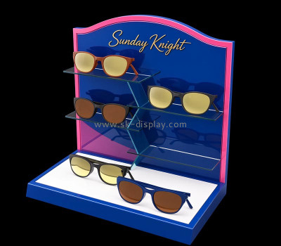 Custom acrylic exhibition eyeglasses LED display riser stand GD-224
