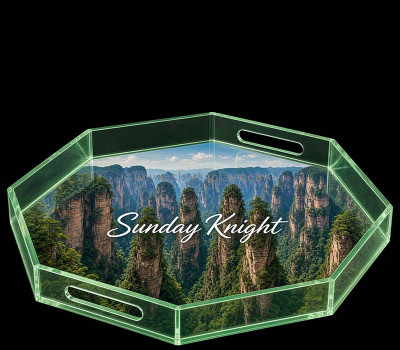 Custom octagon acrylic pattern printing tray STS-342