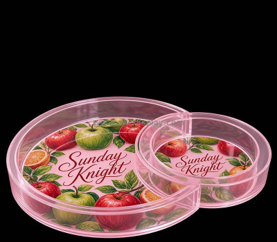 Custom round acrylic large and small nested trays STS-345