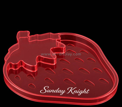 Custom strawberry shaped acrylic catchall decor tray STS-344