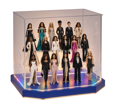 Custom acrylic 3 tiers dolls illuminated display case LDD-241