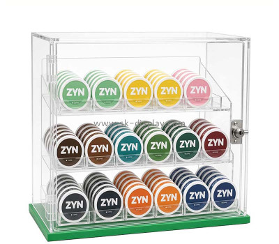Custom acrylic locking retail ZYN nicotine pouches display case DBS-1416