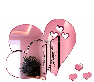 Custom acrylic wall 3D heart mirror stickers MA-257