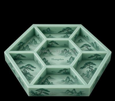 Custom acrylic hexagon sectional pattern printing trays STS-347