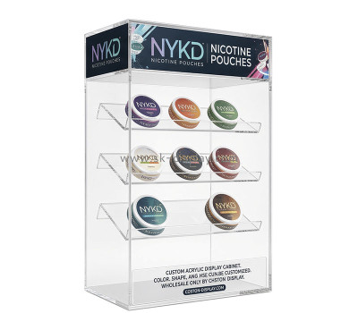 Custom retail NYKD nicotine pouches display case DBS-1417