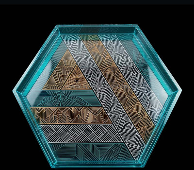 Custom hexagon pattern printing tray STS-352