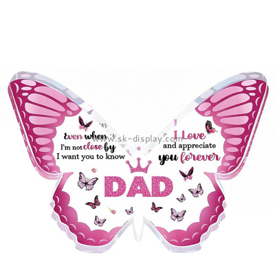 Custom acrylic butterfly-shaped keepsake present block AB-430