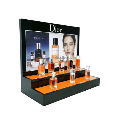 Custom acrylic luxury 2 tiers perfume LED display prop CO-901