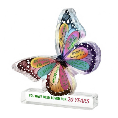 Custom acrylic butterfly shaped birthday gift block CA-235