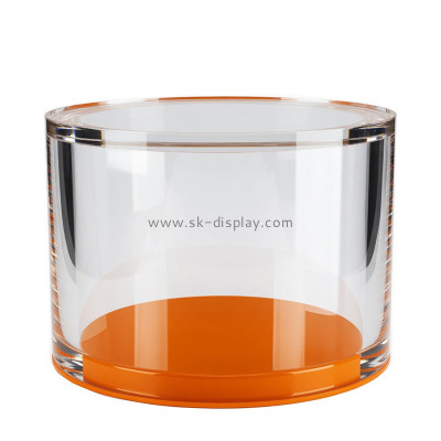 Custom acrylic round cylinder showcase DBS-1400