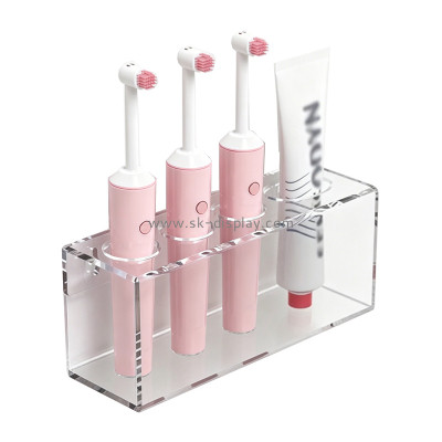 Custom acrylic wall toothbrush toothpaste holder SOD-1217