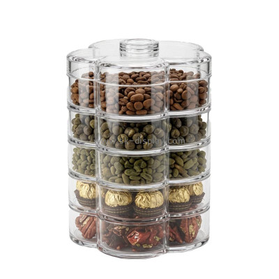 Custom flower shape acrylic nut candy organizer box FD-608