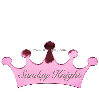 Custom acrylic wall 3D crown shaped mirror stickers MA-245