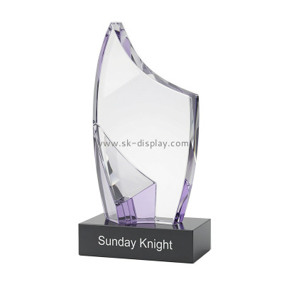 Custom acrylic award trophy with block base CA-246