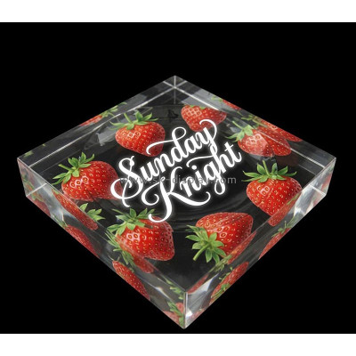 Custom acrylic catchall candy strawberry printing block tray STS-340