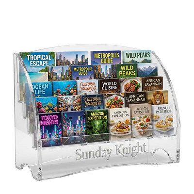 Custom acrylic counter standing multi pockets flyer holders BD-1313