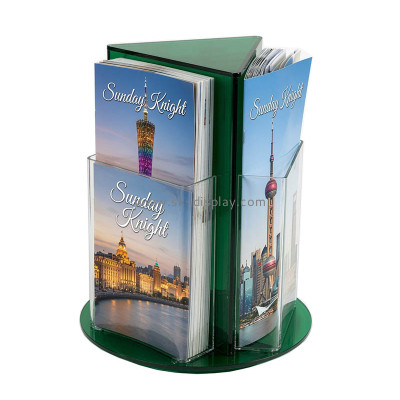 Custom acrylic 3 sided rotating literature holders BD-1314