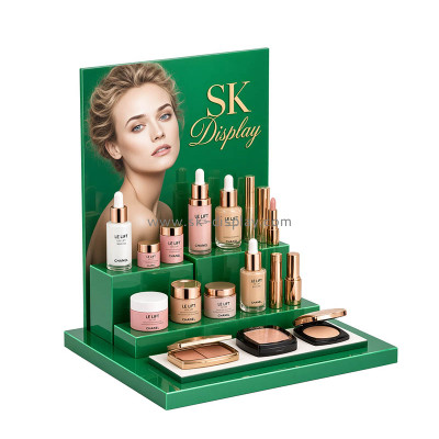 Custom acrylic 3 tiers skincare beauty display stand CO-917