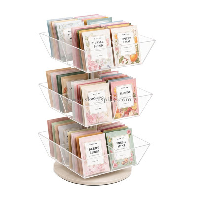 Custom acrylic 3 tiers multi dividers tea bag stand holder FD-616