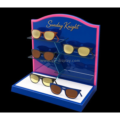 Custom acrylic exhibition eyeglasses LED display riser stand GD-224