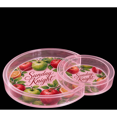 Custom round acrylic large and small nested trays STS-345