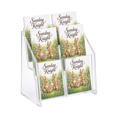 Custom acrylic 6 pocket pamphlets stand holder BD-1317