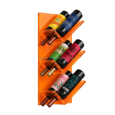 Custom acrylic 3 tier 6 bottles wall wine rack WD-353